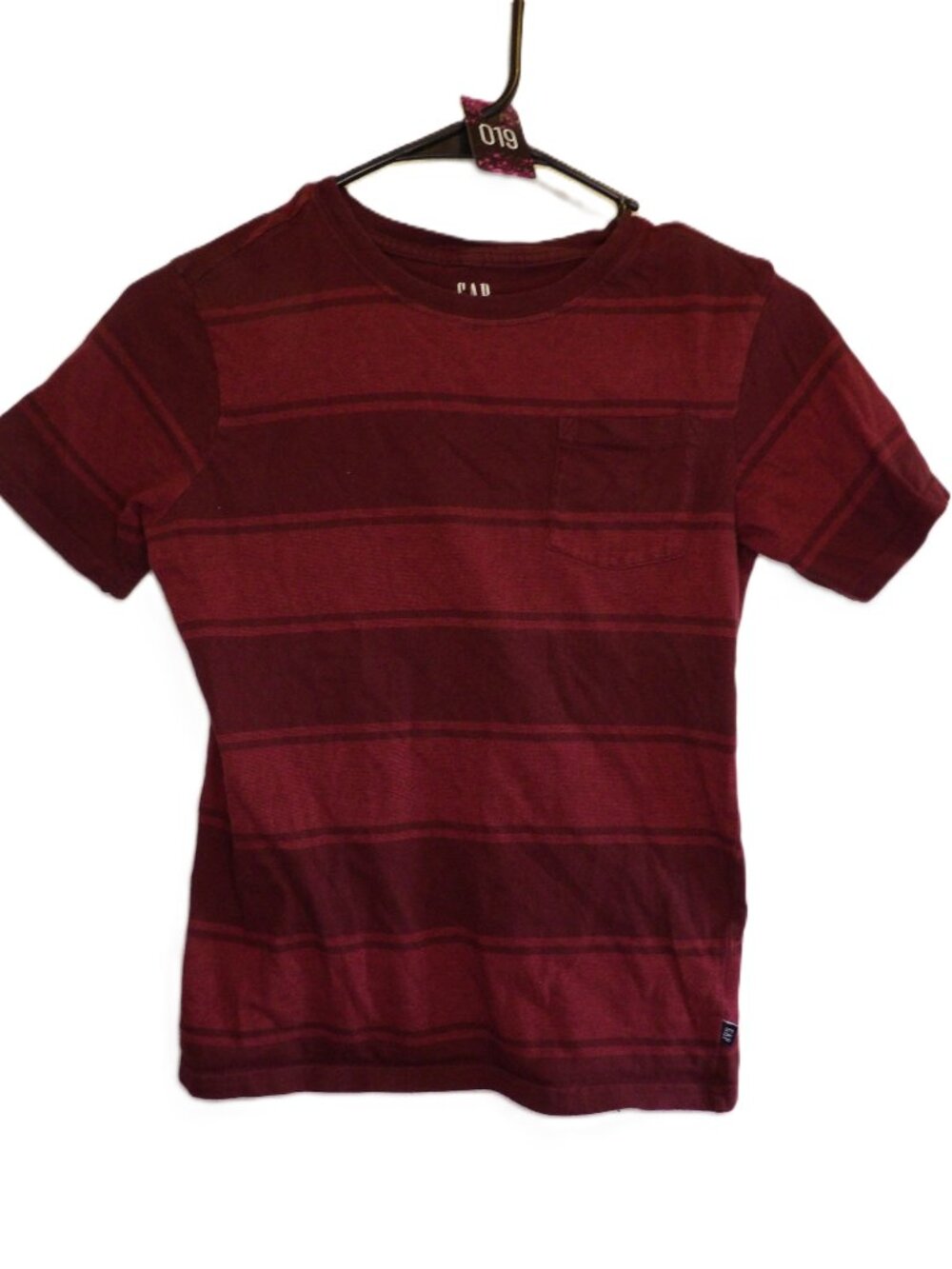 GAP, red striped pocket tee (Boy's Large, 10/12)